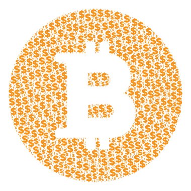 Bitcoin para bileşimi Doları ve noktalar