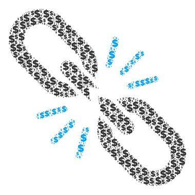 Dolar ve nokta zinciri bağlantı kolaj kırmak