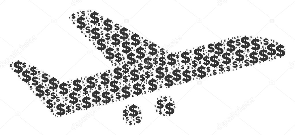 Aiplane Composition of Dollar and Dots