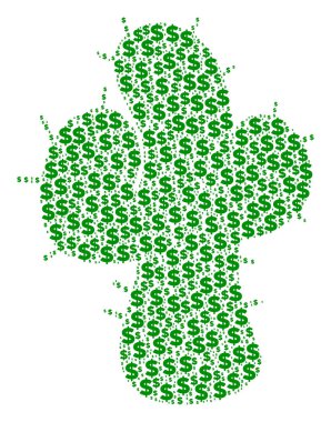 Kaktüsler kolaj Doları ve noktalar