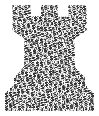 Satranç kule kolaj Doları ve noktalar