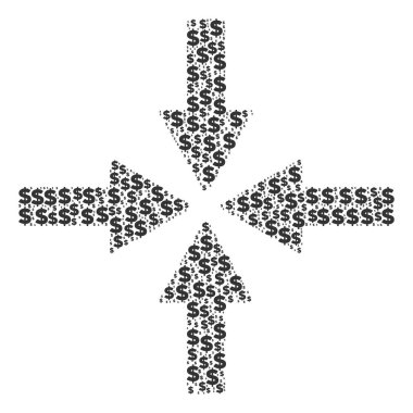 Dolar ve noktalar okları kolaj collide