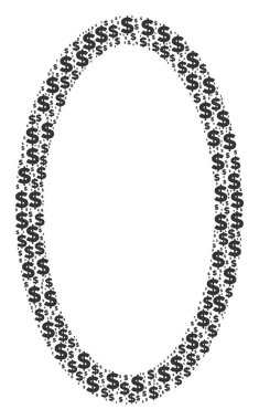 Kontur elips kolaj Doları ve noktalar