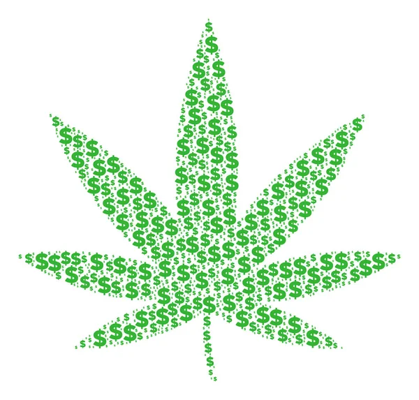 Cannabis samenstelling van Dollar en Dots — Stockvector