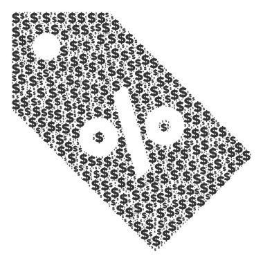 Etiket bileşimi Doları ve noktalar indirim