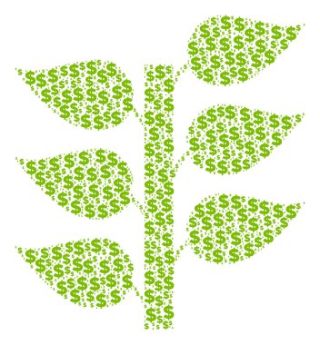 Flora Bitki kolaj Doları ve noktalar