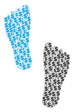 İnsan ayak izleri bileşimi Doları ve noktalar