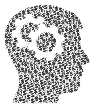 Akıl Gears kolaj Doları ve noktalar