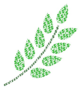 Yaprak şube bileşimi dolar ve noktalar