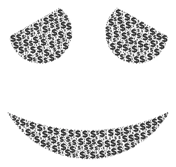Smile Embarqué Composition du Dollar et des Pois — Image vectorielle