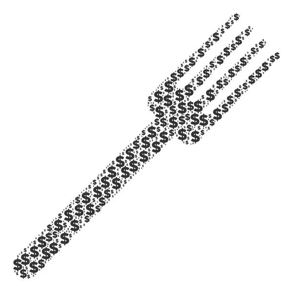 Fork Composition du dollar et des points — Image vectorielle