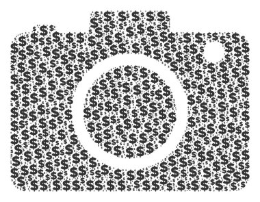 Fotoğraf kamera kolaj Doları ve noktalar