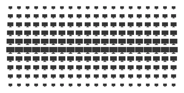 Computer Display Shape Halftone Grid — Stock Vector