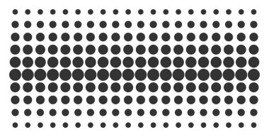 Dolu daire şekli yarı ton dizi