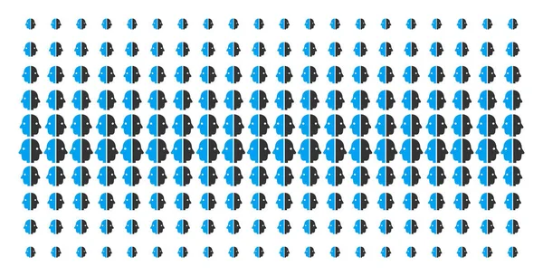 デュアル顔図形ハーフトーン グリッド — ストックベクタ
