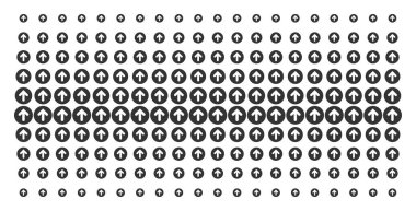 Yuvarlak ok şekli yarı ton dizi