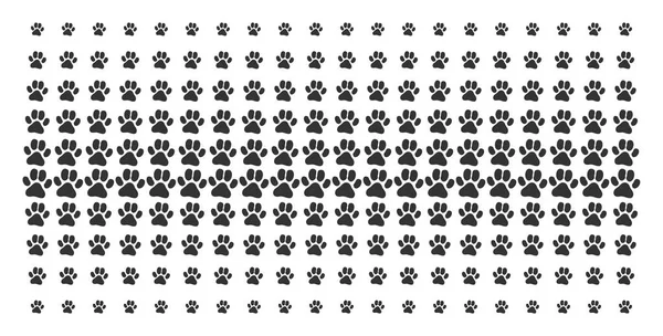 Paw Footprint Shape Halftone Effect — Stock Vector