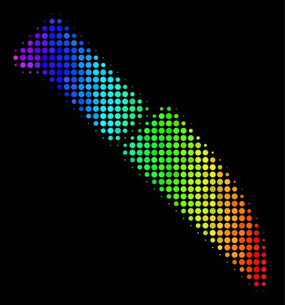 Піктограма спектрального кольорового піксельного хірургічного ножа — стоковий вектор
