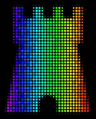 Gökkuşağı renkli nokta siper kule simgesi