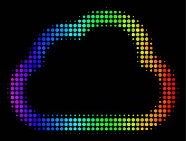 Gökkuşağı renkli piksel bulut simgesi