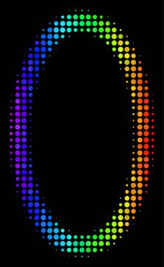 Spektral renkli noktayı kontur elips simgesi