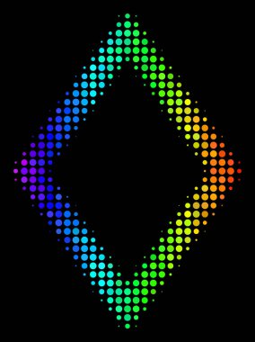 Spektral renkli kontur Rhombus simgesi noktalı