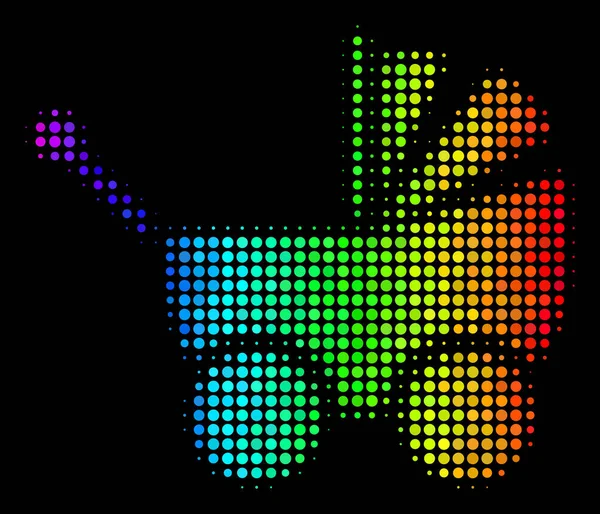 Duha barevné pixelů kočárek ikona — Stockový vektor