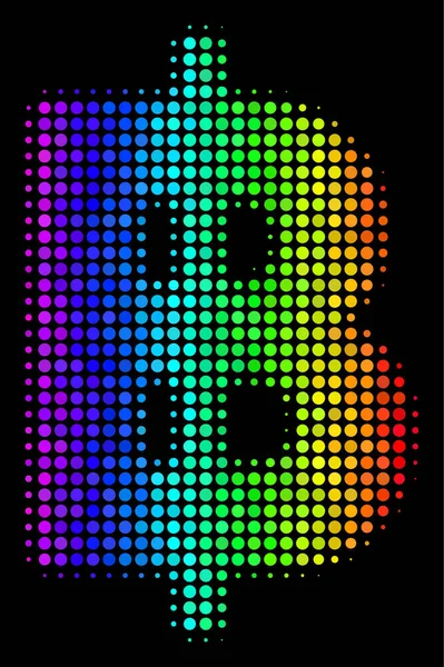 Rainbow Kolorowe kropki bat ikona — Wektor stockowy