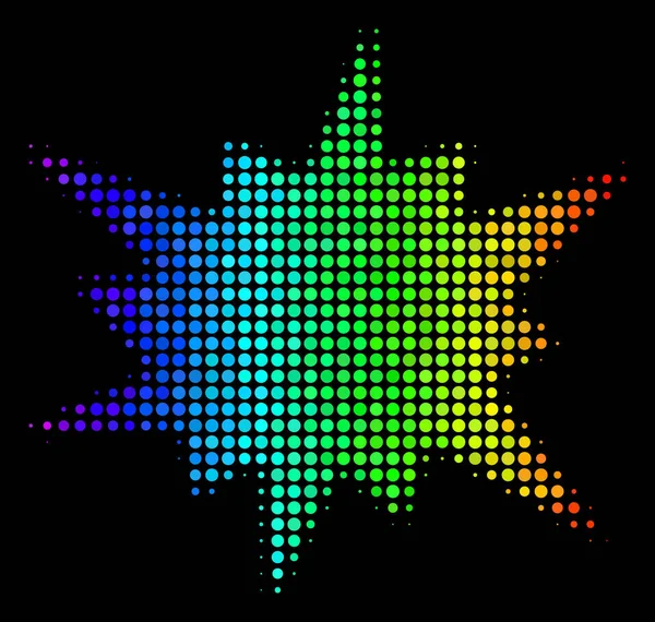 Spektral färgad prick Bang ikonen — Stock vektor