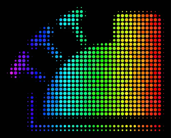 Spectre Pixel Icône de caisse enregistreuse — Image vectorielle