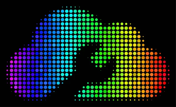 Ikona narzędzia klucza chmury spektralnej kolorowa kropka — Wektor stockowy