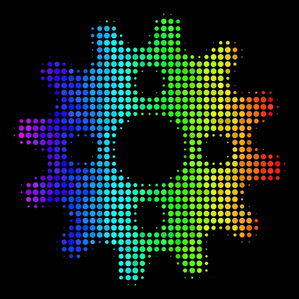 Spectrum Dot Cogwheel Icon — Stock Vector