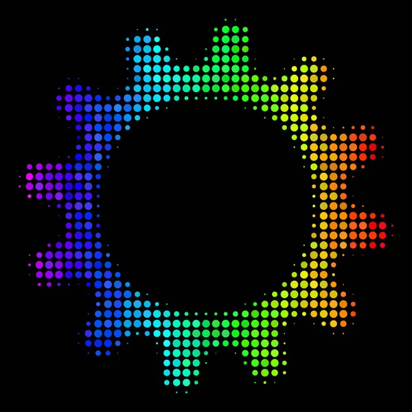 Färgad prick kugghjul ikon — Stock vektor