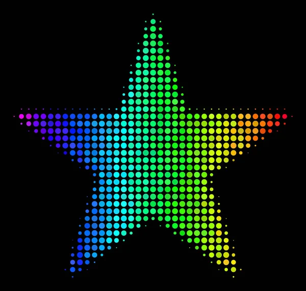 Espectro pontilhado Confetti Star Icon — Vetor de Stock