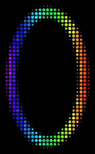 Spectrale gekleurde stip Contour ellips pictogram — Stockvector