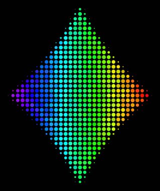 Gökkuşağı renkli noktalı elmas takım elbise simgesi