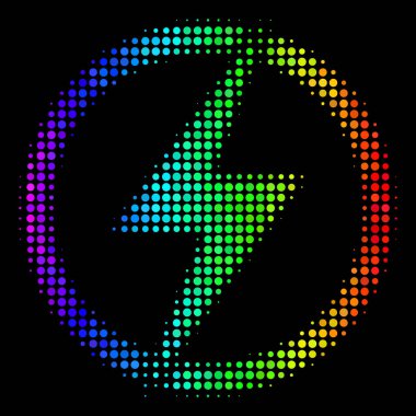 Spektral renkli elektrik güç simgesi noktalı