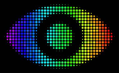 Gökkuşağı renkli noktayı göz simgesini