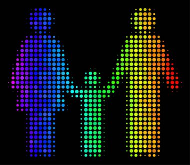 Renkli noktalı Aile çocuk simgesi
