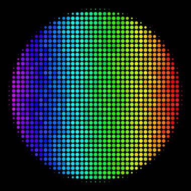 Spektral renkli piksel dolu daire simgesi