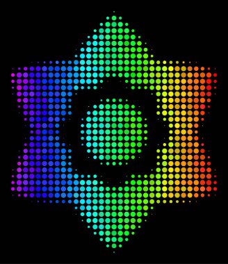 Gökkuşağı renkli noktalı çiçek simgesi