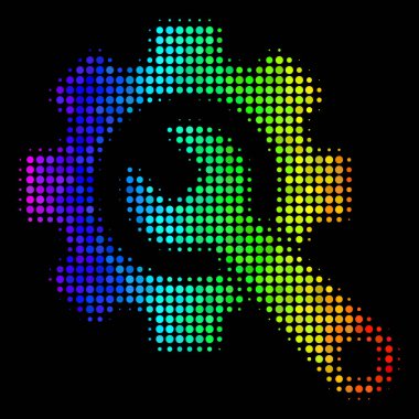 Gökkuşağı renkli nokta dişli ve Wrench kutsal kişilerin resmi