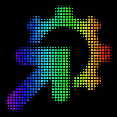Renkli noktalı dişli Tümleştirme simgesini