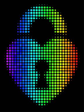 Parlak nokta kalp kilit simgesi