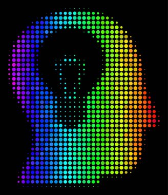 Spektrum piksel akıl ampul simgesi