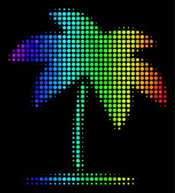 Bright Adası tropik Palm simgesi noktalı