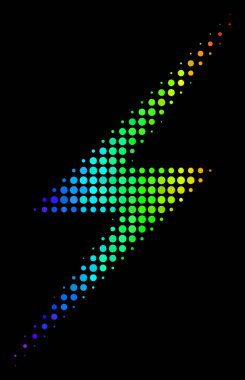 Gökkuşağı renkli piksel yıldırım ikonuna