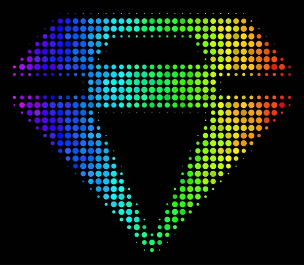 Arc-en-ciel couleur Pixel Diamond Icône — Image vectorielle