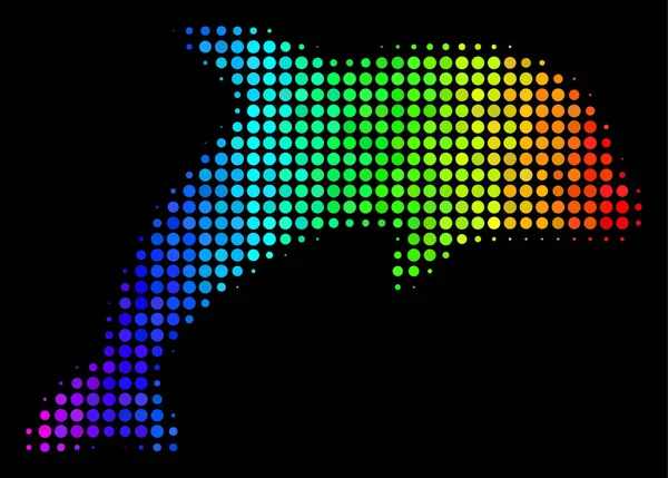 Spektrální barevný Pixel Dolphin ikona — Stockový vektor