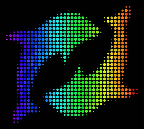 Spektrum Dot delfiny ikona — Wektor stockowy